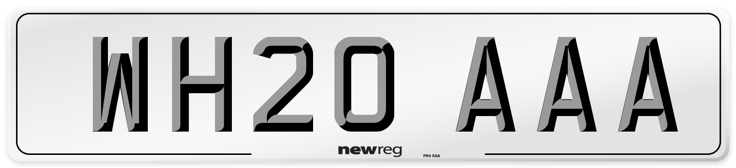 WH20 AAA Number Plate from New Reg